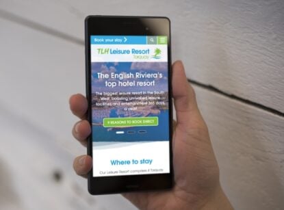 TLH Home page on mobile display