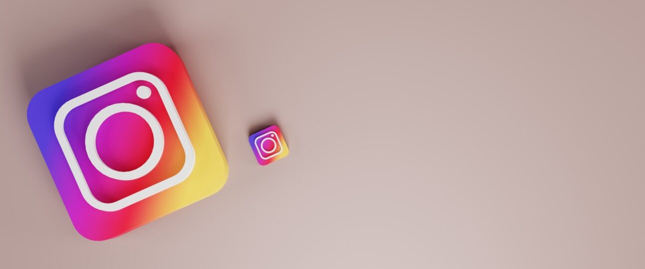 Two small tiles on a beige background. Each tile showing the Instagram logo.