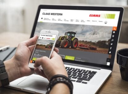 CLAAS Website on mobile and laptop devices