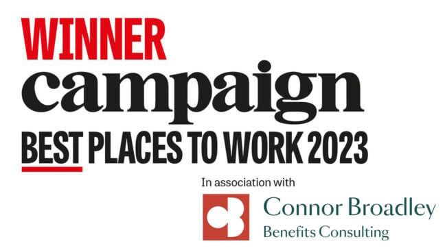 Campaign's Best Places to Work Winner's logo - awarded to AB Brand and Marketing Agency