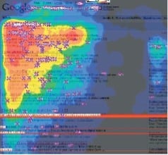 A visual representation of how people read text on a screen