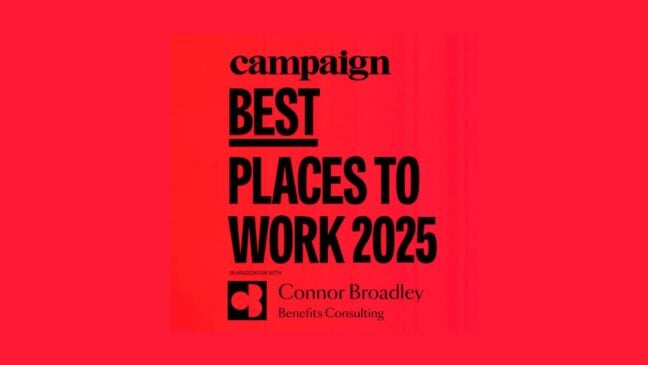 Campaign Best Places to Work 2025 logo on a red background