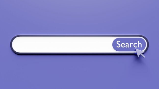 A search engine search bar
