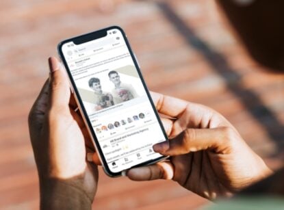 Blundell's ad campaign shown on a smartphone screen