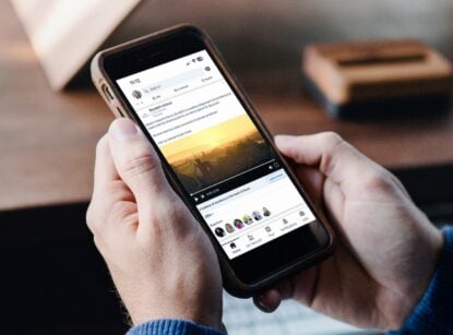 Blundell's ad campaign shown on a smartphone screen