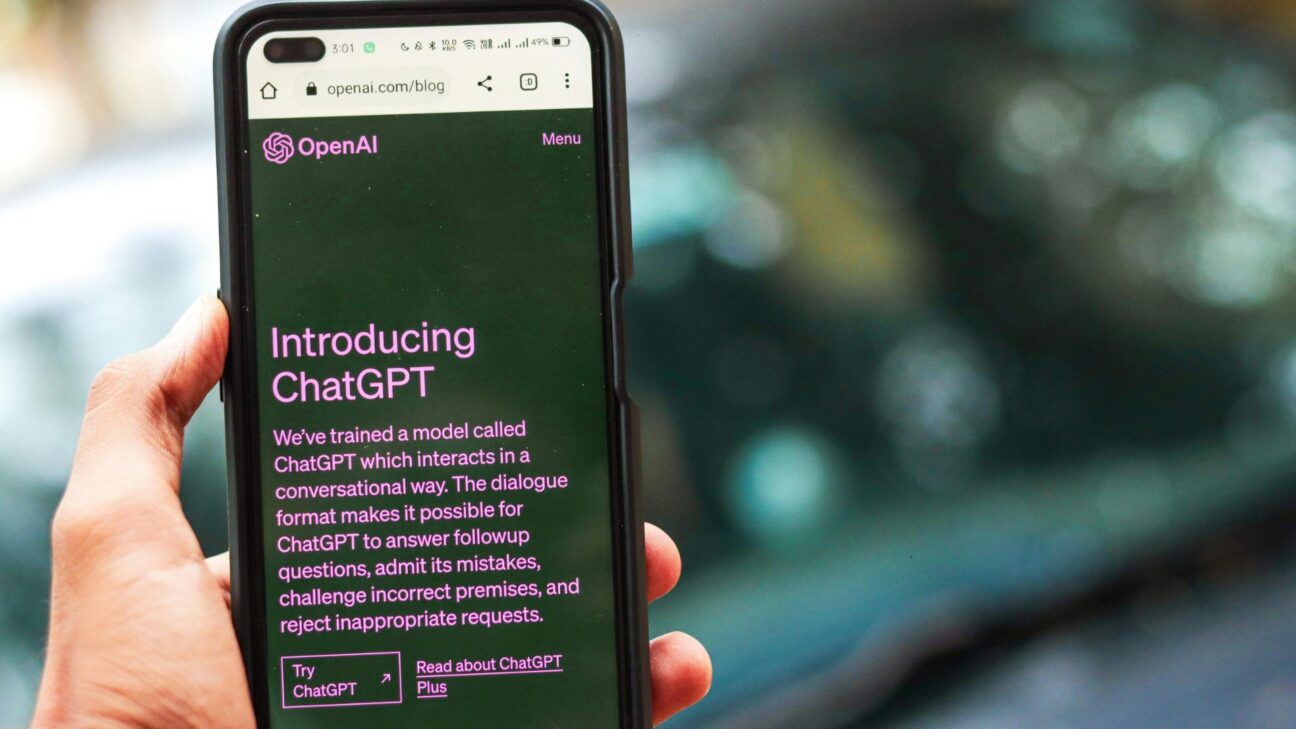 A smartphone showing ChatGPT
