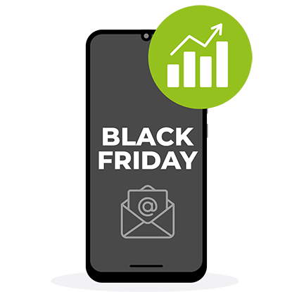 Illustration about the impact of Black Friday emails.