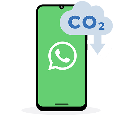 Illustration about the carbon impact of WhatsApp.